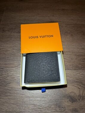Louis Vuitton Black Textured Leather Bi-Fold Wallet